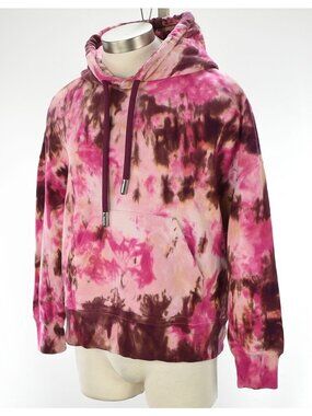 AMI ALEXANDER MATTIUSSI Pink Tie Dye Oversized Cotton Hoodie Sweatshirt XS NWT